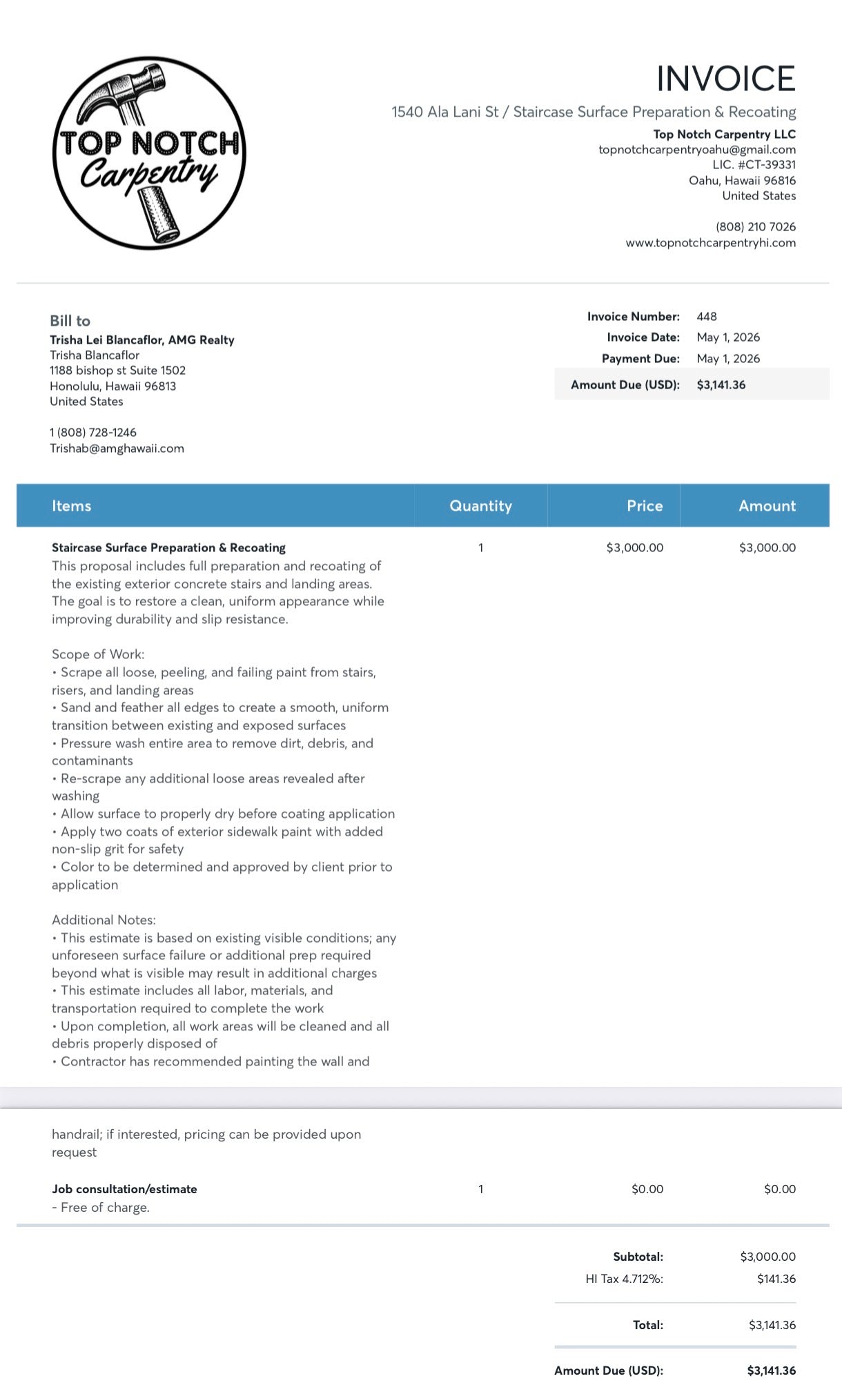 Invoice #448