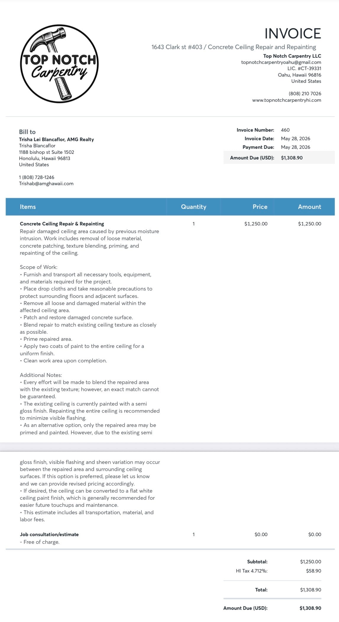 Invoice #460